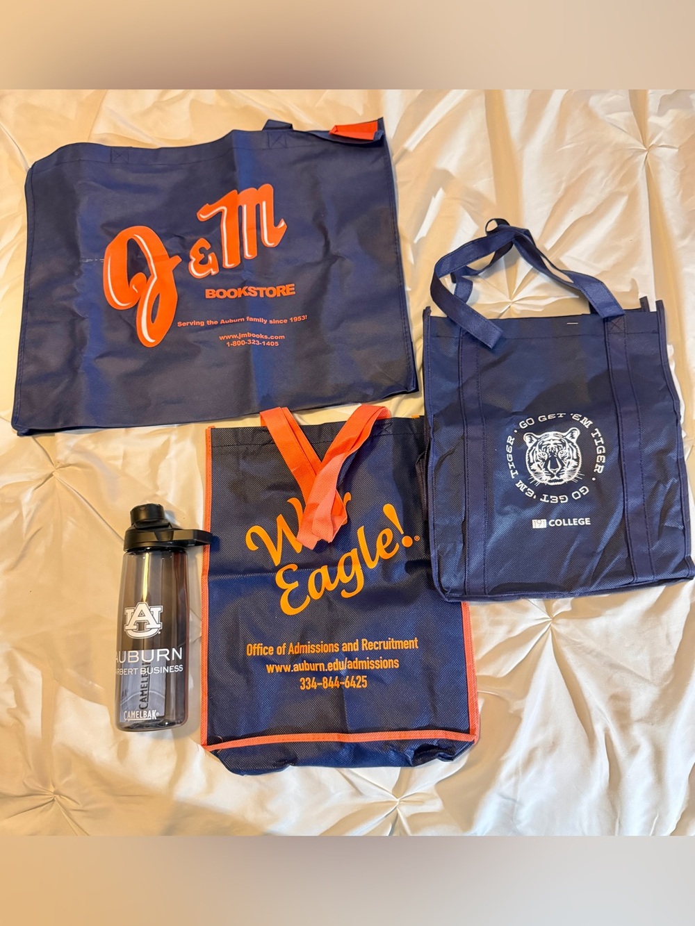 Auburn Navy Tote Bag & Camelbak Bundle